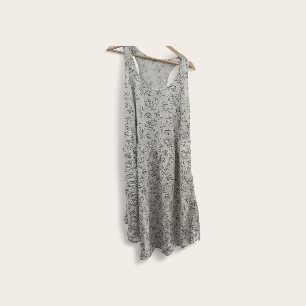 Universal Thread White Floral Linen Rayon Drop Waist A-Line Midi Dress Size XXL